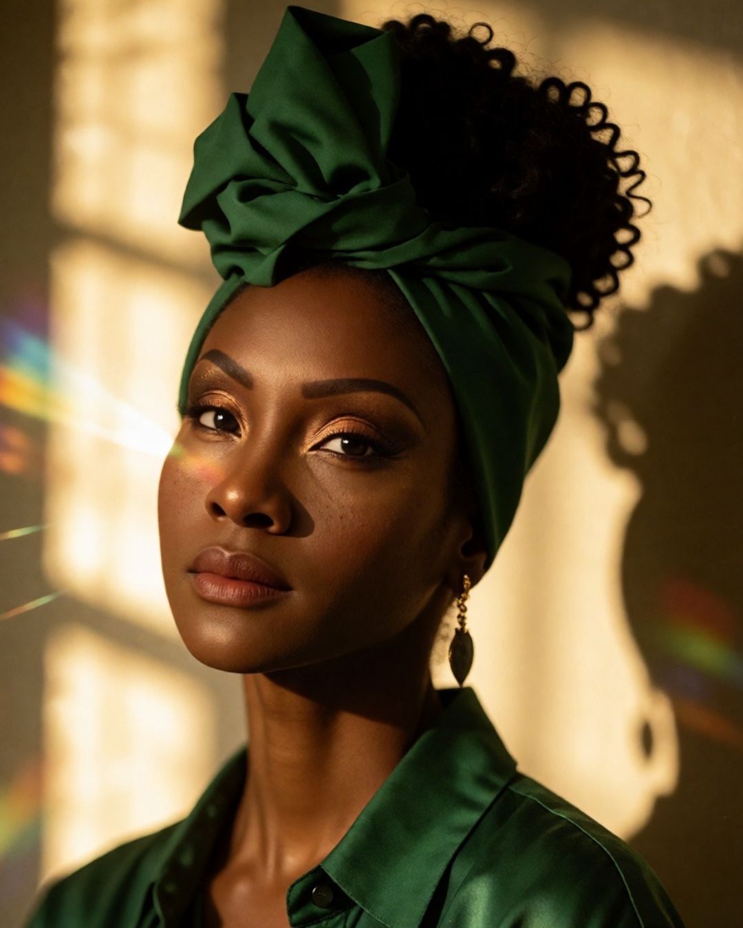 Wire Headwrap - BEATRIX - Green Flexible Wrap