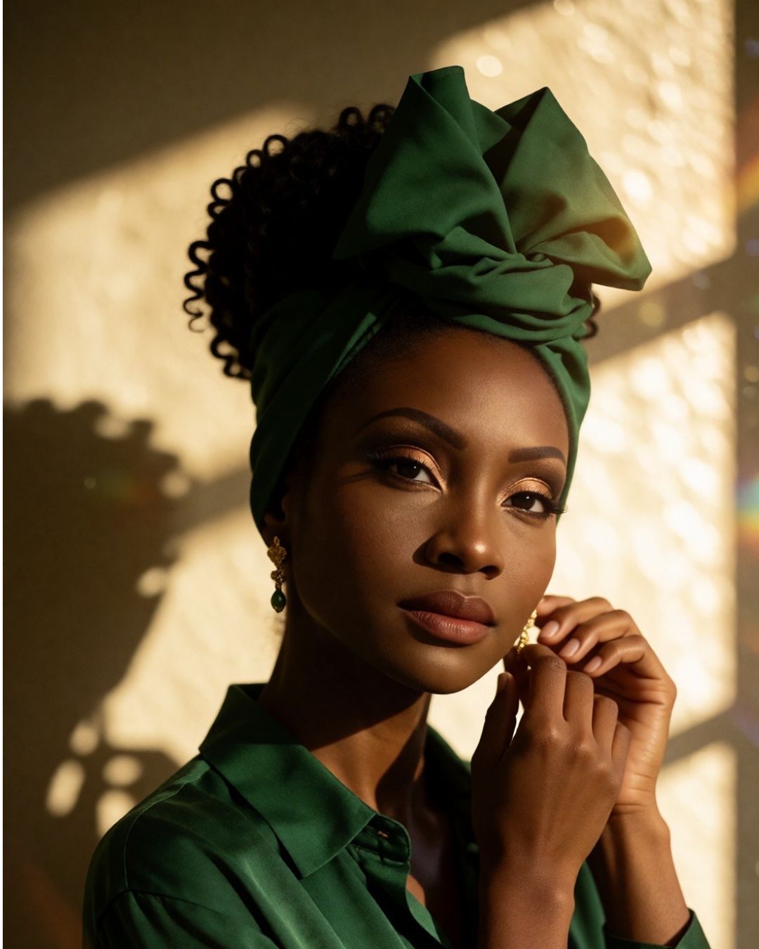 Wire Headwrap - BEATRIX - Green Flexible Wrap