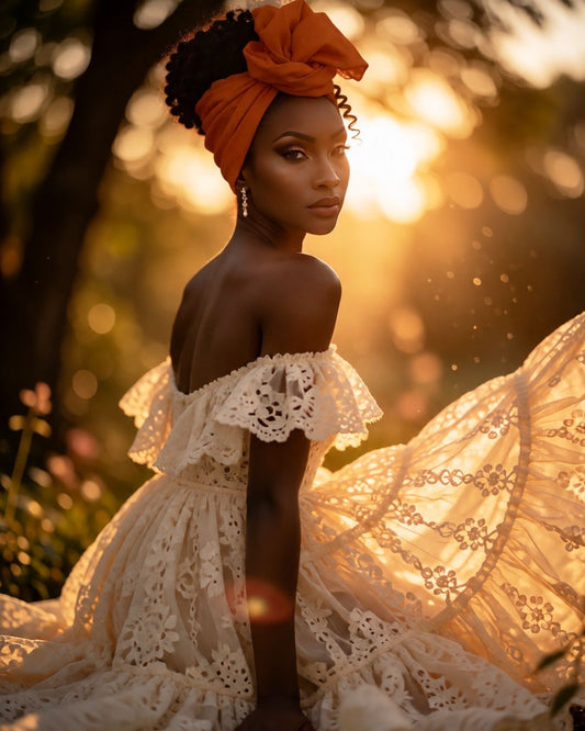 Wire Headwrap - AMBER -Burnt Orange Vibrant