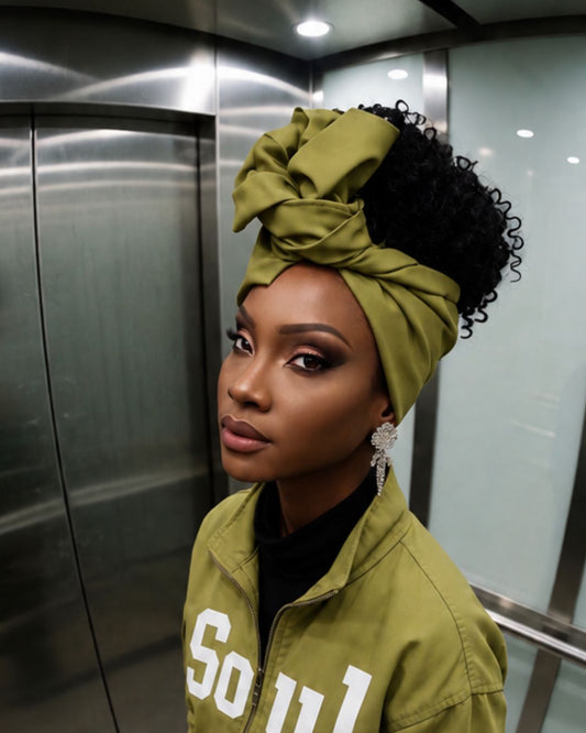 Gigi Olive Green Wire Headwrap – Easy Flexible No-Tie Head Wrap