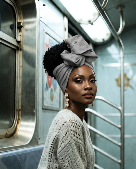 Wire Headwrap - Nilda - Grey Flexible Wrap