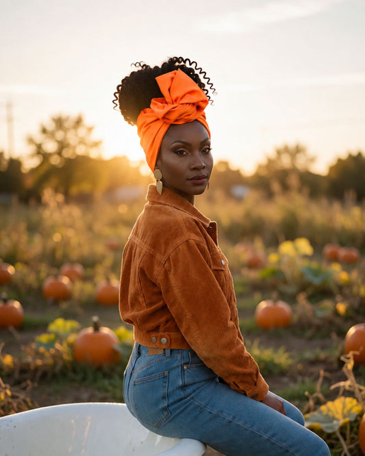 Wire Headwrap - CHLOE - Solid Vibrant Orange