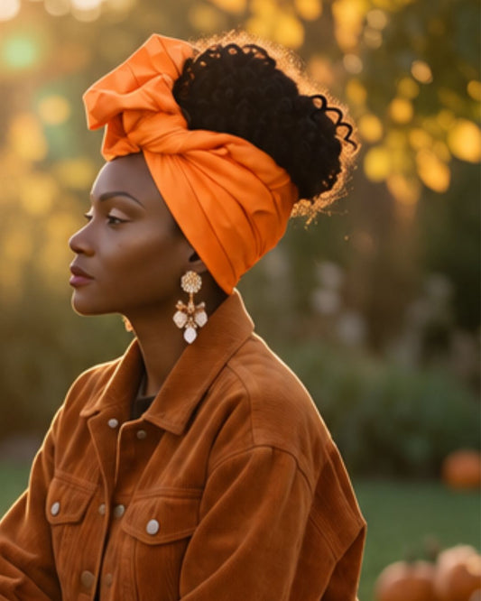 Wire Headwrap - CHLOE - Solid Vibrant Orange