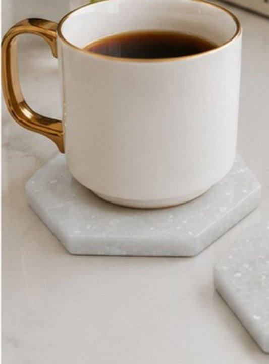 Set of 4 Stone Coasters - White