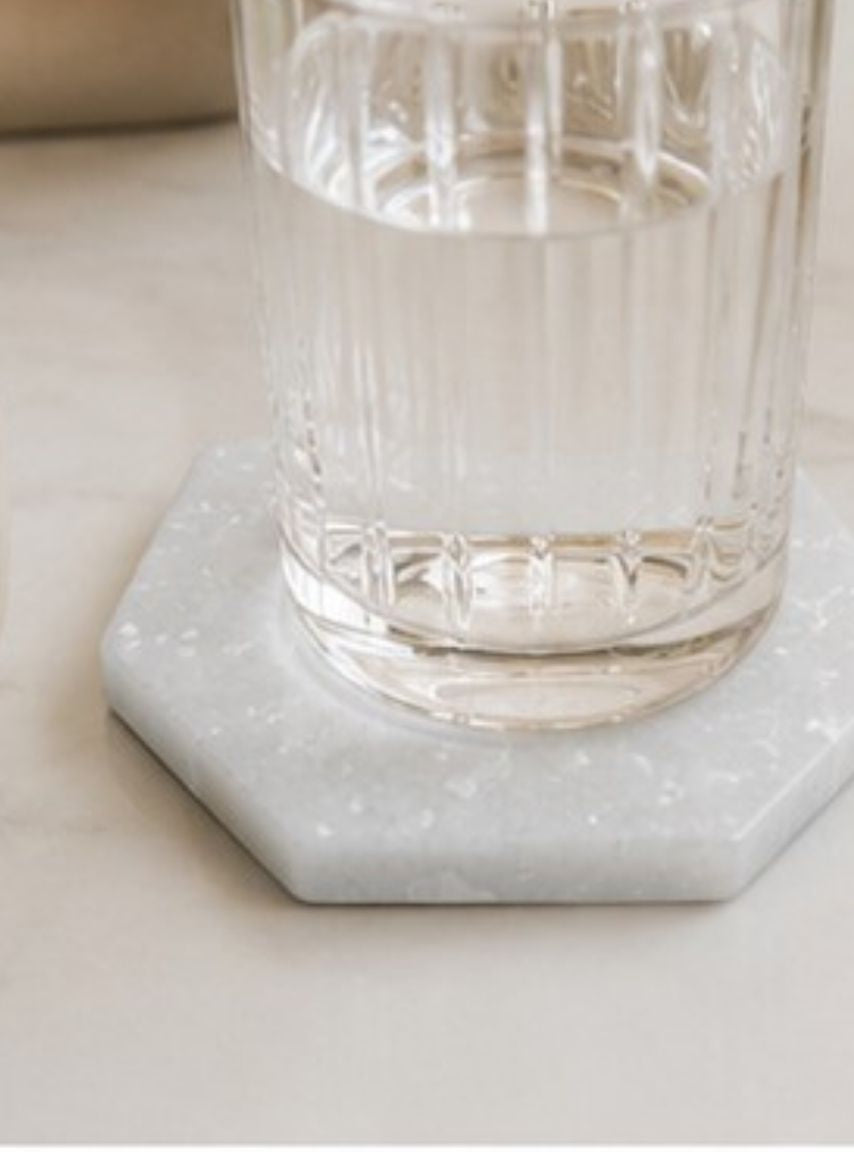 Set of 4 Stone Coasters - White