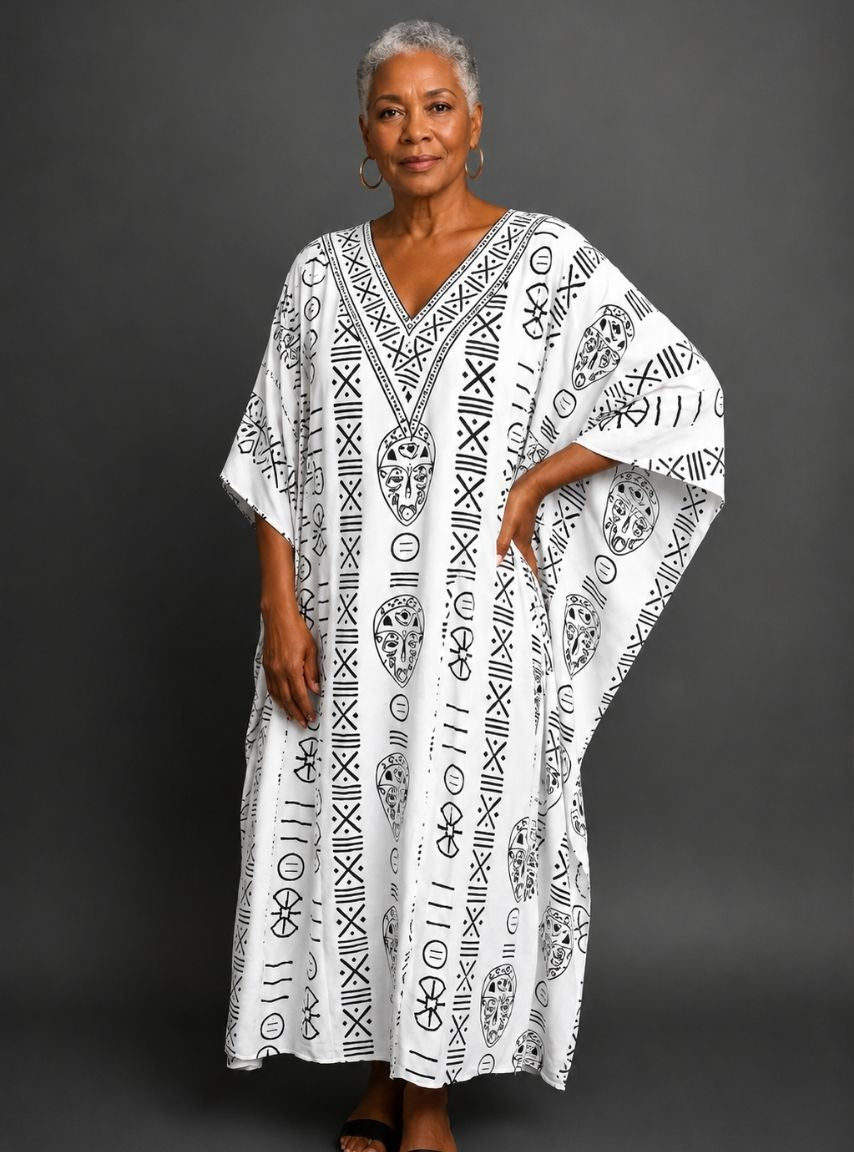 White and Black -Tribal Dress