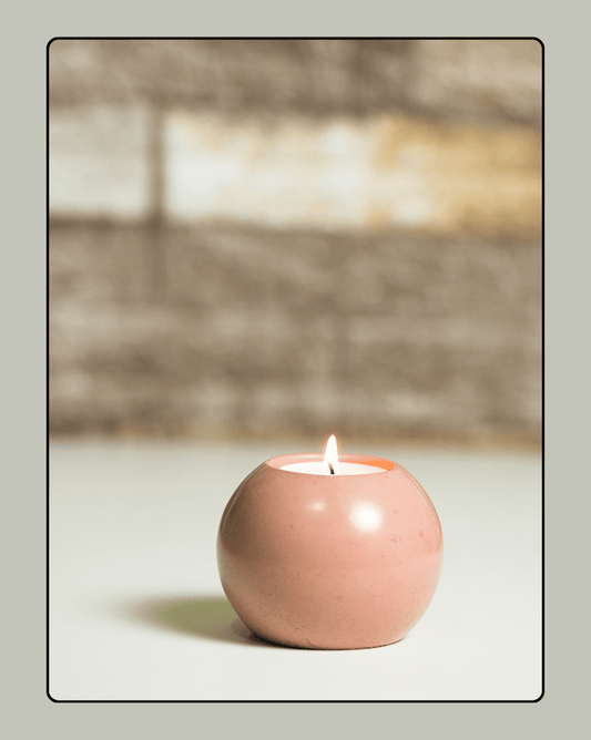 Concrete Tealight Candle Holder - Pink 3