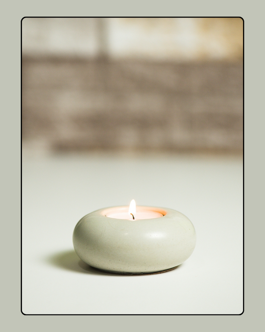 Concrete Tealight Candle Holder - Natural 1
