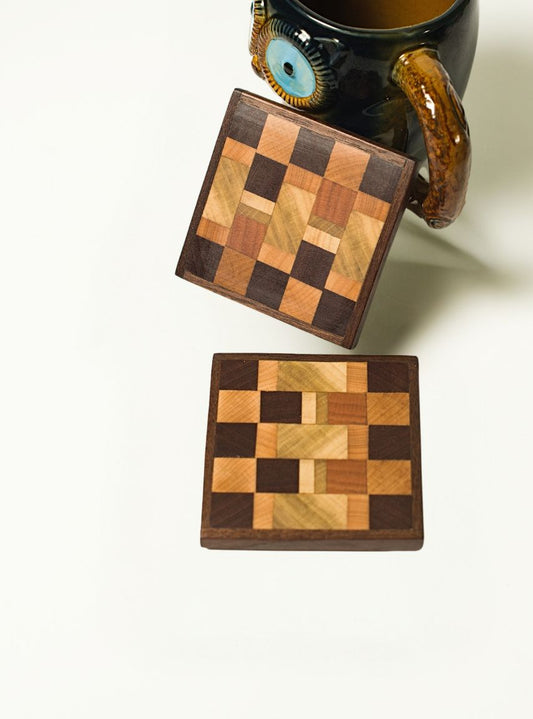 Handmade Wood Coasters - Set of 2 - Style 3
