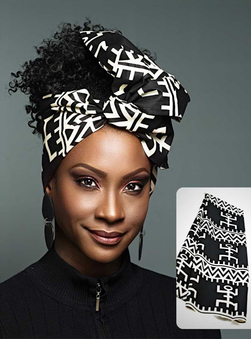 This wire headwrap is a true statement piece, blending the sophistication of black with the warmth of beige to create a head-turning accessory for any occasion.