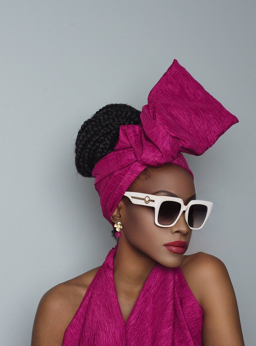 Pleated Wired Head Wrap - Pink - Keisha