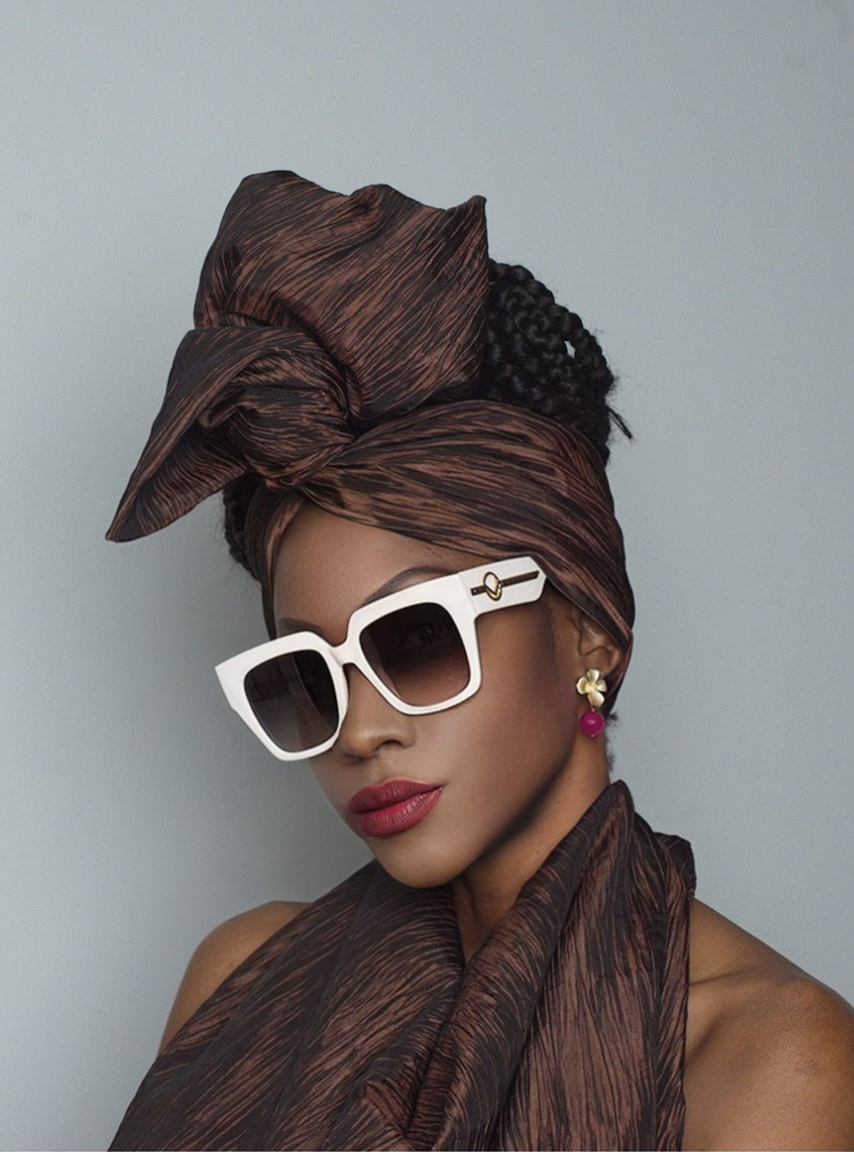 Pleated Wired Headwrap - Brown - Dakota