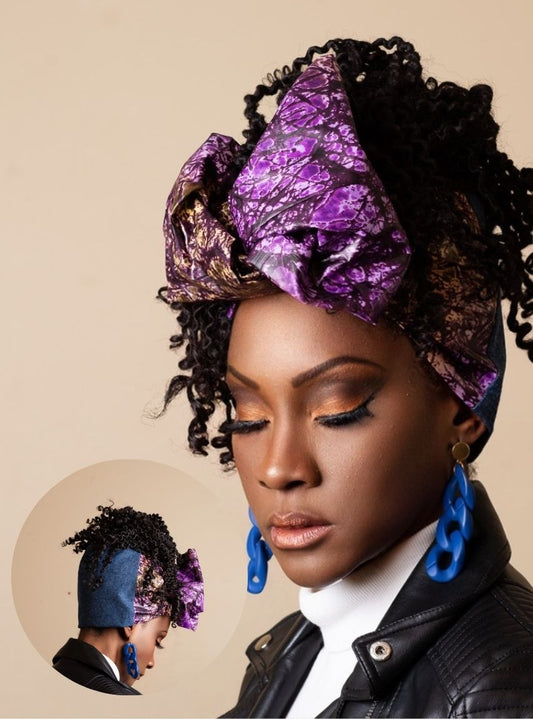 Wire Headwrap - Jasmine Denim&Print