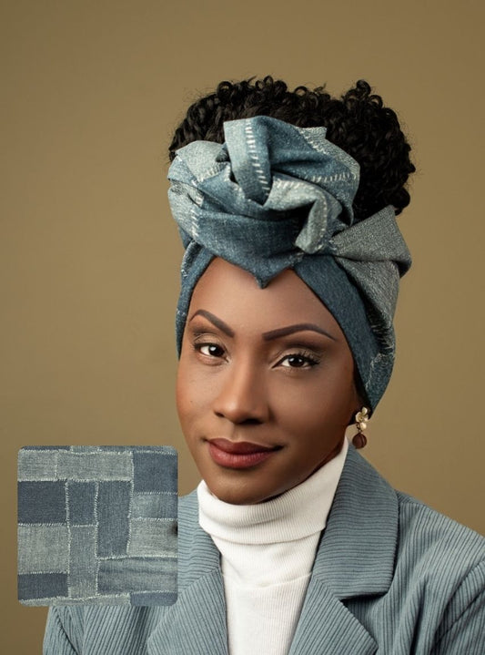 Wire Headwrap - Kiara Patchworck Style Denim