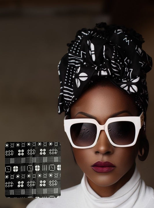 Wire Headwrap - Dakari - Black & White African Wire Headwrap