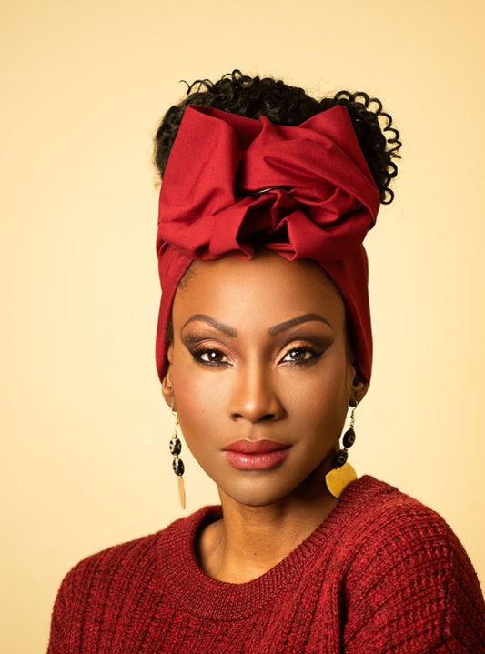 Wire Headwrap - CAMILLA - Red Wine Flexible Wrap