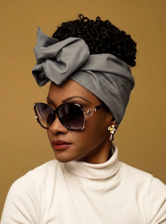 Wire Headwrap - Nilda - Grey Flexible Wrap