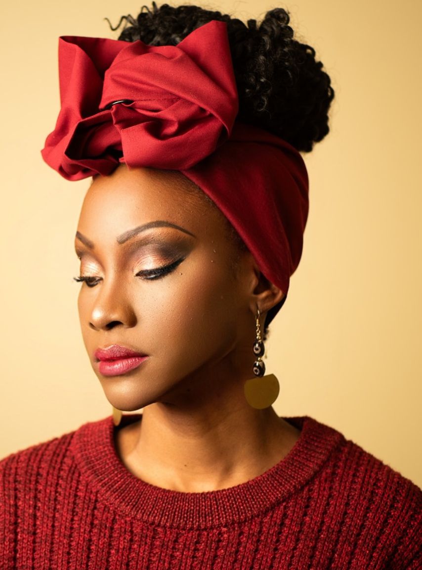 Wire Headwrap - CAMILLA - Red Wine Flexible Wrap
