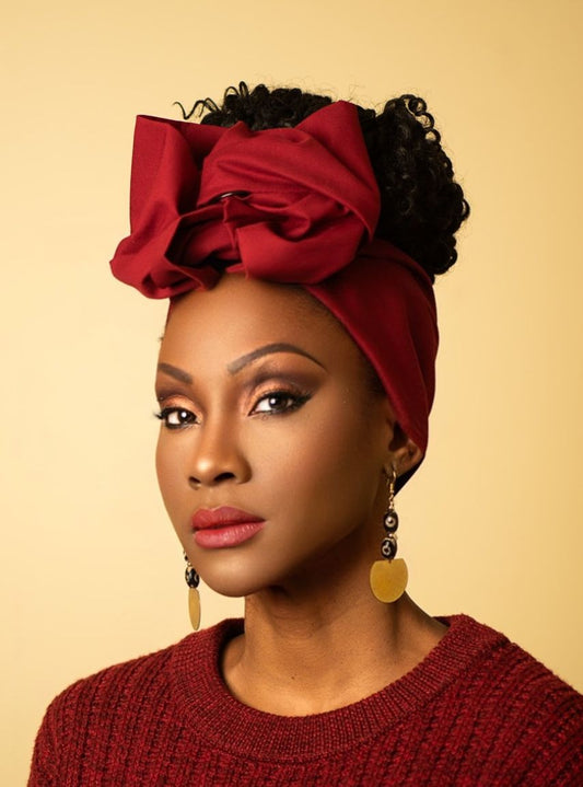 Wire Headwrap - CAMILLA - Red Wine Flexible Wrap