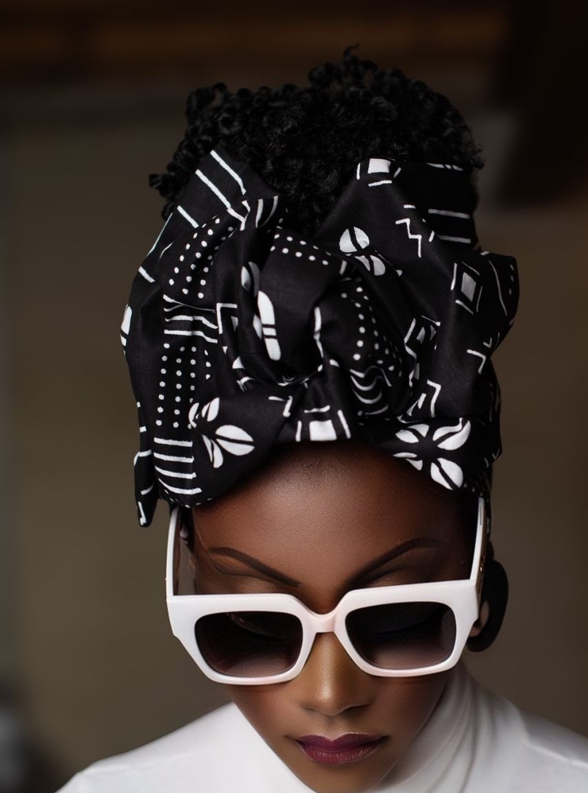 Wire Headwrap - Dakari - Black & White African Wire Headwrap