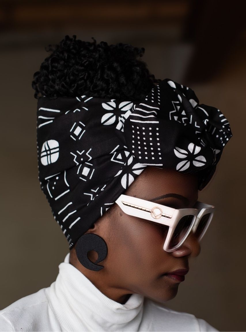 Wire Headwrap - Dakari - Black & White African Wire Headwrap