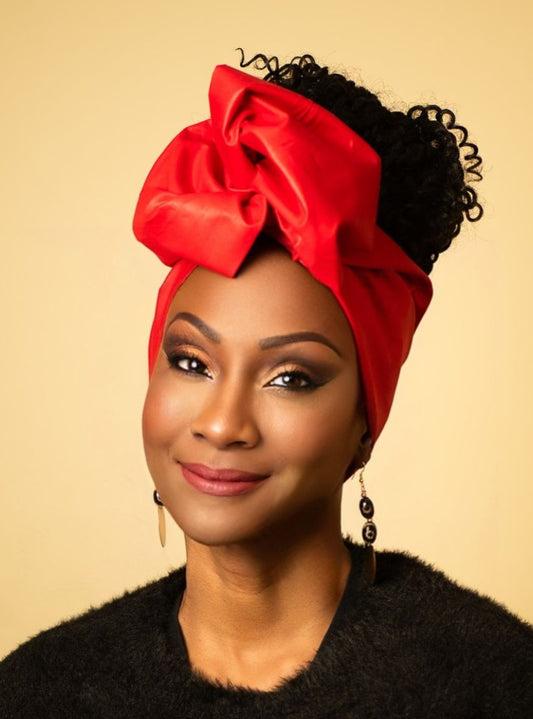 Wire Headwrap - Ruby - Red Wax Polish Cotton Wire Headwrap