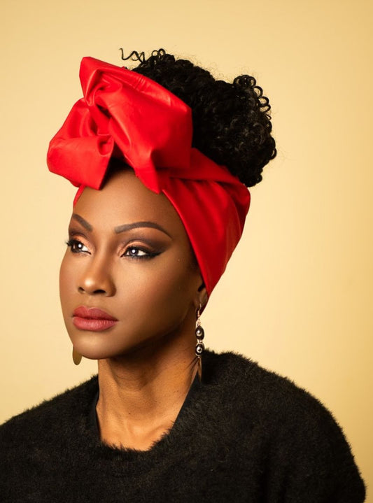 Wire Headwrap - Ruby - Red Wax Polish Cotton Wire Headwrap