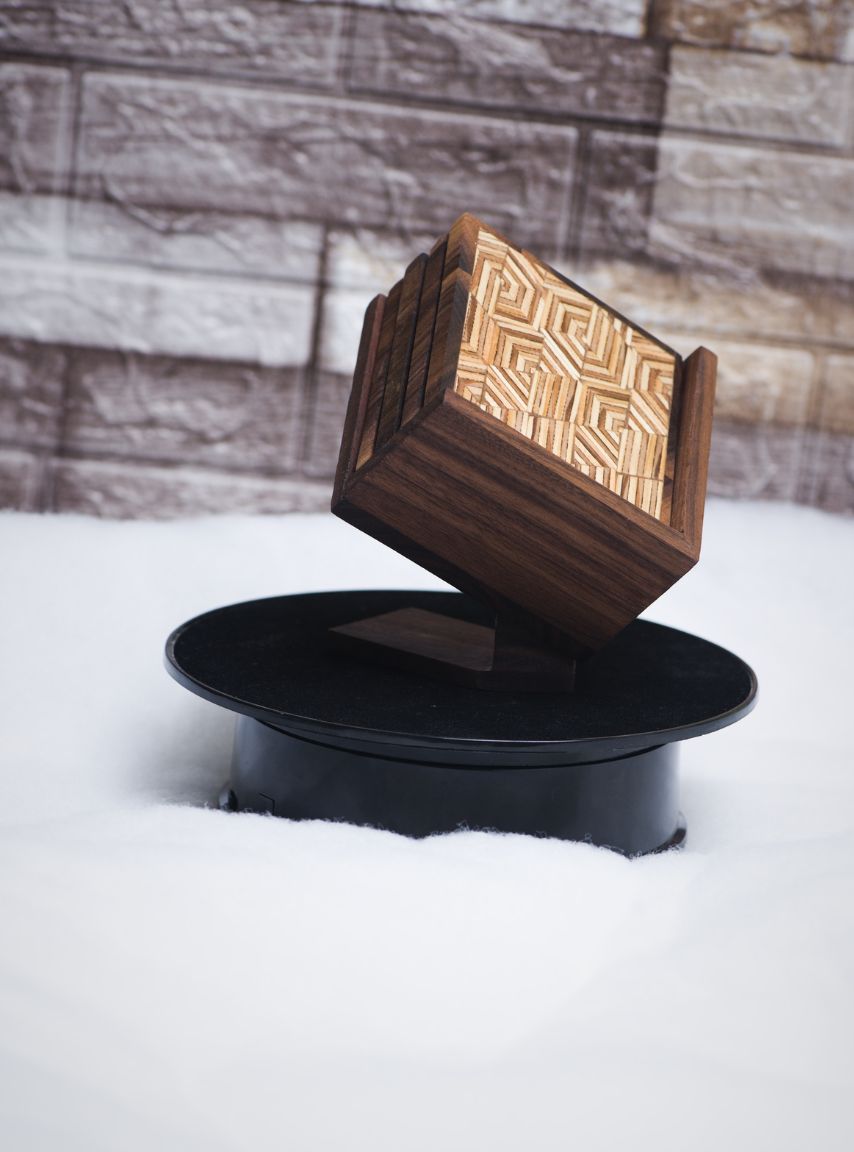 Handmade Wood Coasters - Set of 4 - Style 2