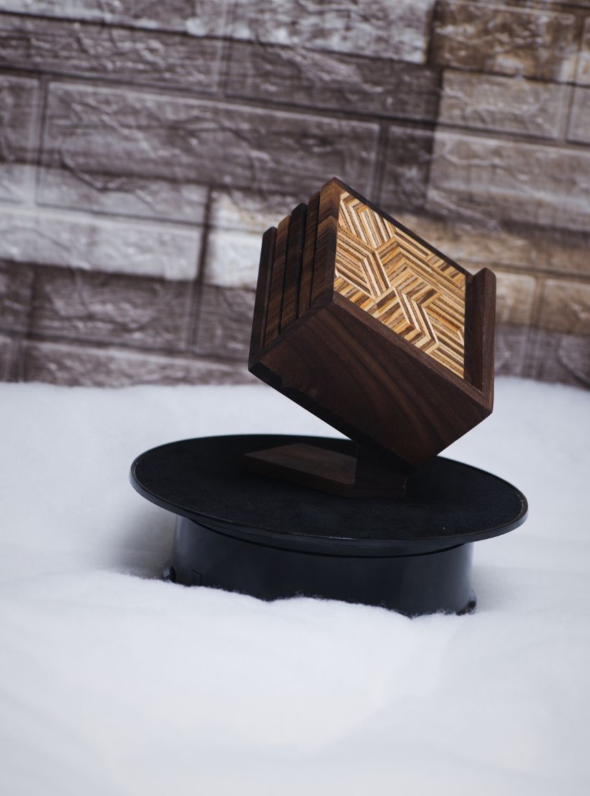 Handmade Wood Coasters - Set of 4 - Style 7
