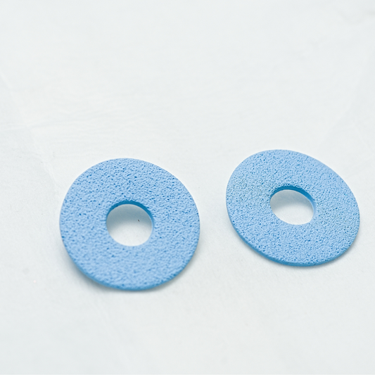 Clay Earrings  - Baby Blue Donuts Stud