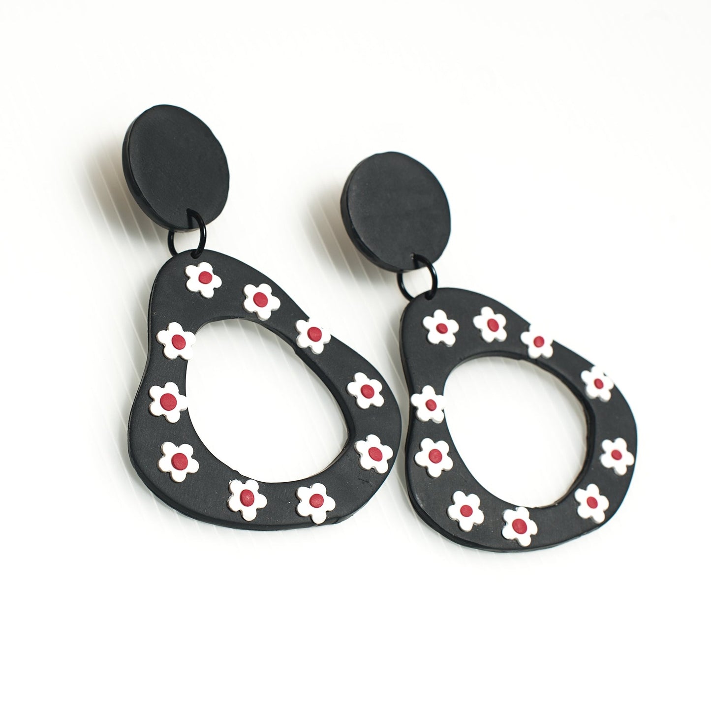 Clay Earrings Retro Flowers