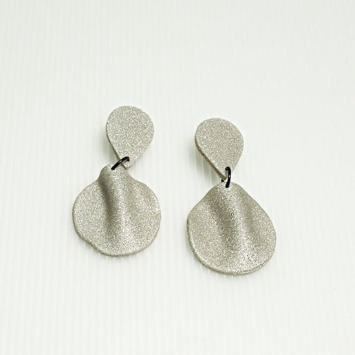Clay Earrings Silver Sparkle