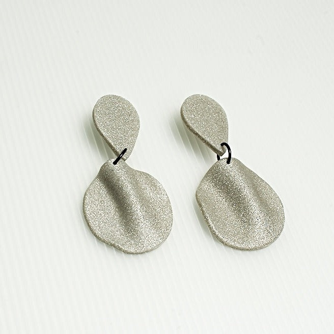 Clay Earrings Silver Sparkle