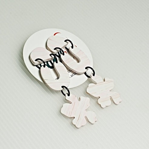 Clay Earrings Pink Dangle